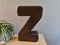 Large Industrial Portuguese Wooden Block Signage Letters M O Z, 1950s, Set of 3 11