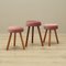 Danish Pink Footstools, 1960s, Set of 3 1