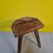 French Wooden Farmers Tripod Stool, 1950s 3