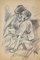 Mino Maccari, Mother and Child, Mid 20th Century, Drawing 1