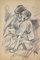 Mino Maccari, Mutter und Kind, Mitte des 20. Jahrhunderts, Zeichnung 1
