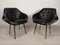 Fauteuils Vintage en Skaï Noir, 1960s, Set de 2 1