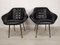 Vintage Black Skai Armchairs, 1960s, Set of 2 2