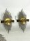 Mid-Century Gilded Metal Sconces, Italy, 1950s, Set of 3 3