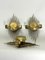 Mid-Century Gilded Metal Sconces, Italy, 1950s, Set of 3 4