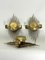 Mid-Century Gilded Metal Sconces, Italy, 1950s, Set of 3, Image 4