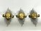 Mid-Century Gilded Metal Sconces, Italy, 1950s, Set of 3, Image 7