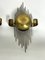 Mid-Century Gilded Metal Sconces, Italy, 1950s, Set of 3, Image 6