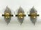 Mid-Century Gilded Metal Sconces, Italy, 1950s, Set of 3, Image 1