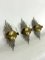 Mid-Century Gilded Metal Sconces, Italy, 1950s, Set of 3 10