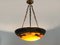 Art Deco Marmorated Glass Paste Pendant Light from Noverdy France 2