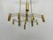 Vintage Italian Brass and Acrylic Chandelier by Zeroquattro, 1970s, Image 9