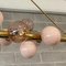 Mid-Century Murano Pink Glass and Brass Chandelier, 2000s 7