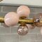 Mid-Century Murano Pink Glass and Brass Chandelier, 2000s 8