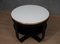 Mid-Century Italian Round White Glass and Brass Side Table, 1940s 2