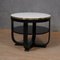 Mid-Century Italian Round White Glass and Brass Side Table, 1940s, Image 7