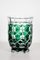 Art Deco Emerald Green Cut Cystal Vase from Val Saint Lambert, 1950s, Image 1