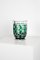 Art Deco Emerald Green Cut Cystal Vase from Val Saint Lambert, 1950s, Image 4