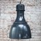 Lámpara colgante industrial vintage de fábrica esmaltada en azul oscuro, Imagen 4