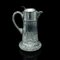 Antique English Claret Jug in Cut Glass & Silver-Plating, 1900s 3
