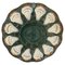 Large Oyster Dish in Majolica Green White Color, France, 19th Century 1