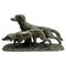 Grande Figurine Art Déco de Chiens de Chasse par G. Carli, 1935 1