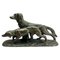 Large Art Deco Figurine of Hunting Dogs by G. Carli, 1935, Image 1