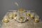 Mid-Century Bowle Set aus Messing & Glas 2