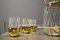 Mid-Century Bowle Set aus Messing & Glas 3
