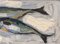 Two Fish, Oil Painting, 1950s, Framed 10