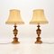 Vintage Gilt Wood Table Lamps, 1950, Set of 2 2