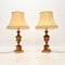 Vintage Tischlampen aus Vergoldetem Holz, 1950, 2er Set 2