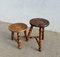 French Tripod Turned Wood Stools in the style of Charles Dudouyt, 1960s, Set of 2 4