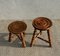 French Tripod Turned Wood Stools in the style of Charles Dudouyt, 1960s, Set of 2 8