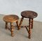 French Tripod Turned Wood Stools in the style of Charles Dudouyt, 1960s, Set of 2 2