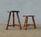 French Tripod Turned Wood Stools in the style of Charles Dudouyt, 1960s, Set of 2 9