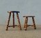 French Tripod Turned Wood Stools in the style of Charles Dudouyt, 1960s, Set of 2, Image 9