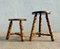 French Tripod Turned Wood Stools in the style of Charles Dudouyt, 1960s, Set of 2, Image 3