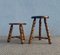 French Tripod Turned Wood Stools in the style of Charles Dudouyt, 1960s, Set of 2 5