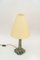 Art Deco Marble Table Lamp with Brass Parts and Fabric Shade, Vienna, 1920s 2