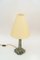 Art Deco Marble Table Lamp with Brass Parts and Fabric Shade, Vienna, 1920s, Image 2