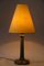 Art Deco Marble Table Lamp with Brass Parts and Fabric Shade, Vienna, 1920s 11