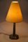 Art Deco Marble Table Lamp with Brass Parts and Fabric Shade, Vienna, 1920s 7