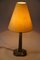 Art Deco Marble Table Lamp with Brass Parts and Fabric Shade, Vienna, 1920s, Image 7