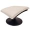 French White Leather & Beech Ottoman from Roche Bobois, 2000s, Image 1