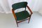 Danish Modern Teak Armchair with Green Wool Upholstery, 1960s 13