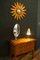 Specchio da parete Sunburst Mid Century in legno, Immagine 2