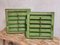 Antique Louvre Shutters in Moss Green, 1920s, Set of 2 7