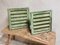 Antique Louvre Shutters in Moss Green, 1920s, Set of 2 5