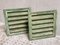 Antique Louvre Shutters in Moss Green, 1920s, Set of 2 1